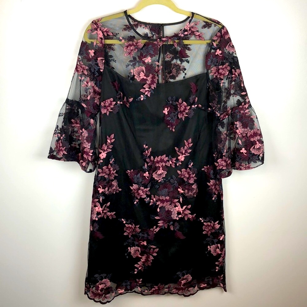 White House Black Market Mesh Floral Dress